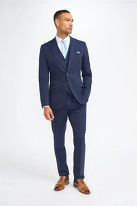 James - Men's Navy Blue Wool Tailored Fit Blazer