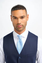 James - Men's Navy Blue Wool Waistcoat