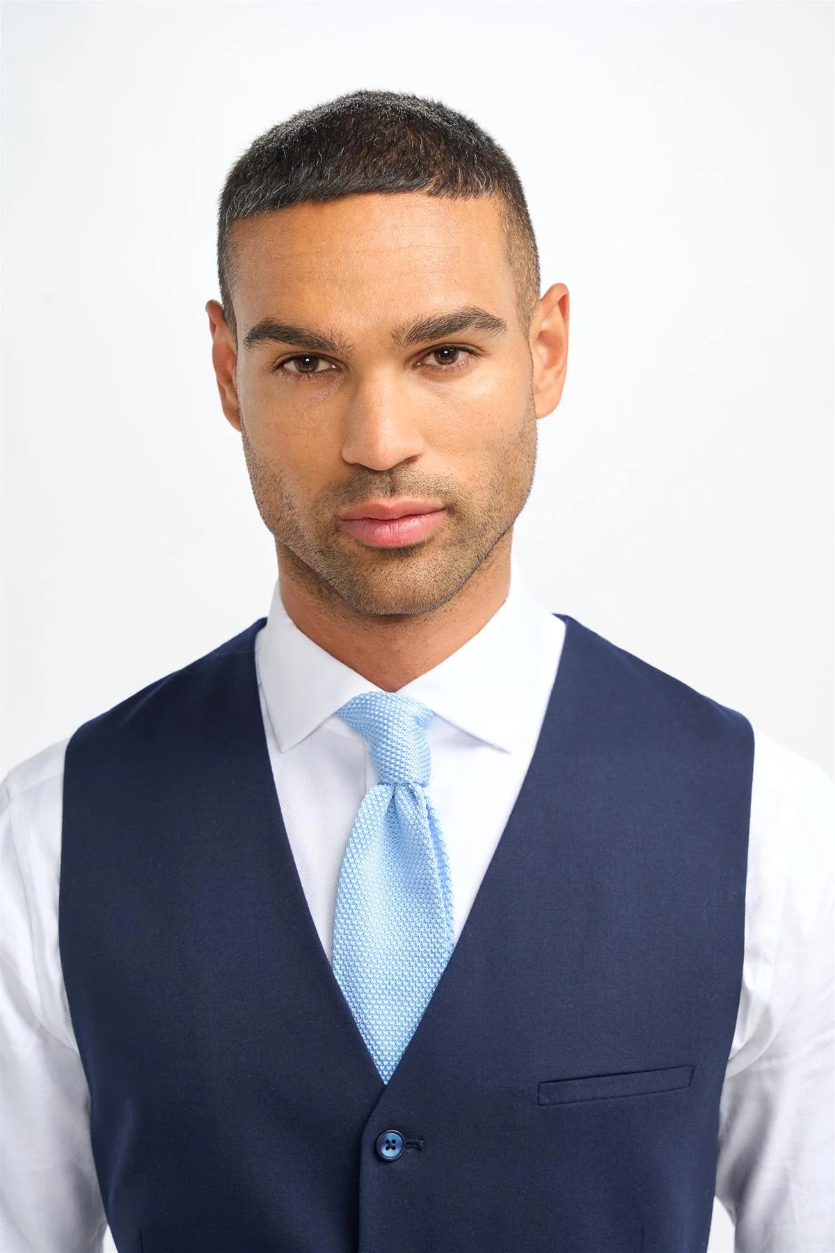 James - Men's Navy Blue Wool Waistcoat