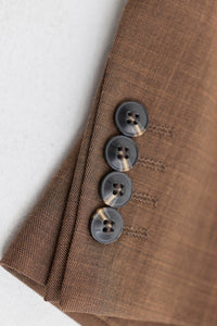 James Men's 3-Piece Plain Brown Suit with Classic Fit