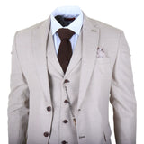 James - Men's 3 Piece Cream Tailored Fit Suit