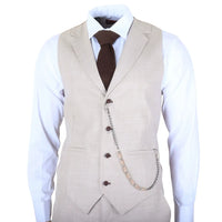 James - Men's 3 Piece Cream Tailored Fit Suit