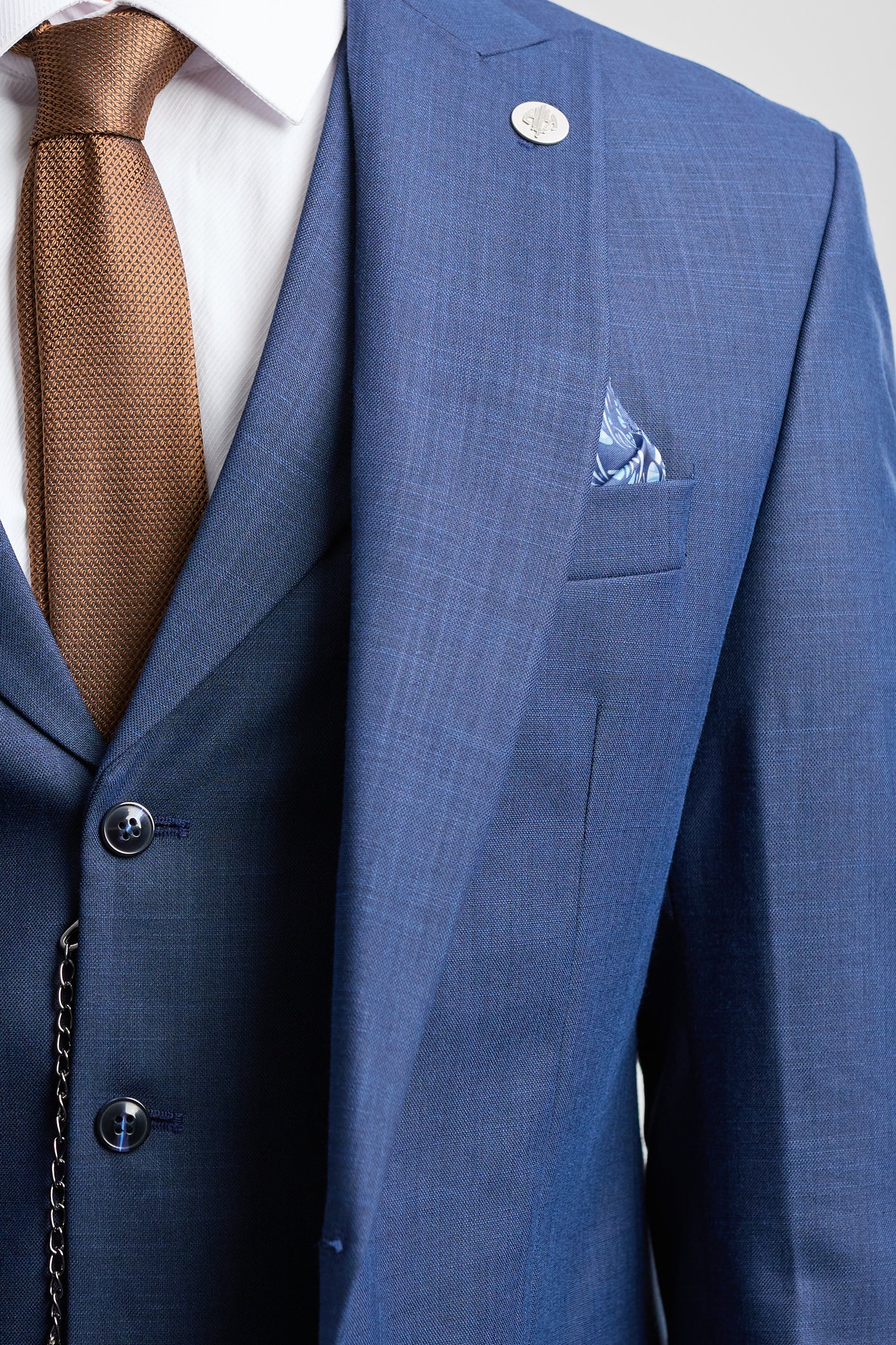 James Men's 3-Piece Navy Blue Tailored Fit Suit