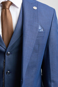 James Men's 3-Piece Navy Blue Tailored Fit Suit