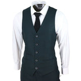 Jasper Men's Olive Green 3-Piece Suit with Prince of Wales Black Check