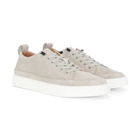 Josh - Men's Grey Suede Leather Trainers