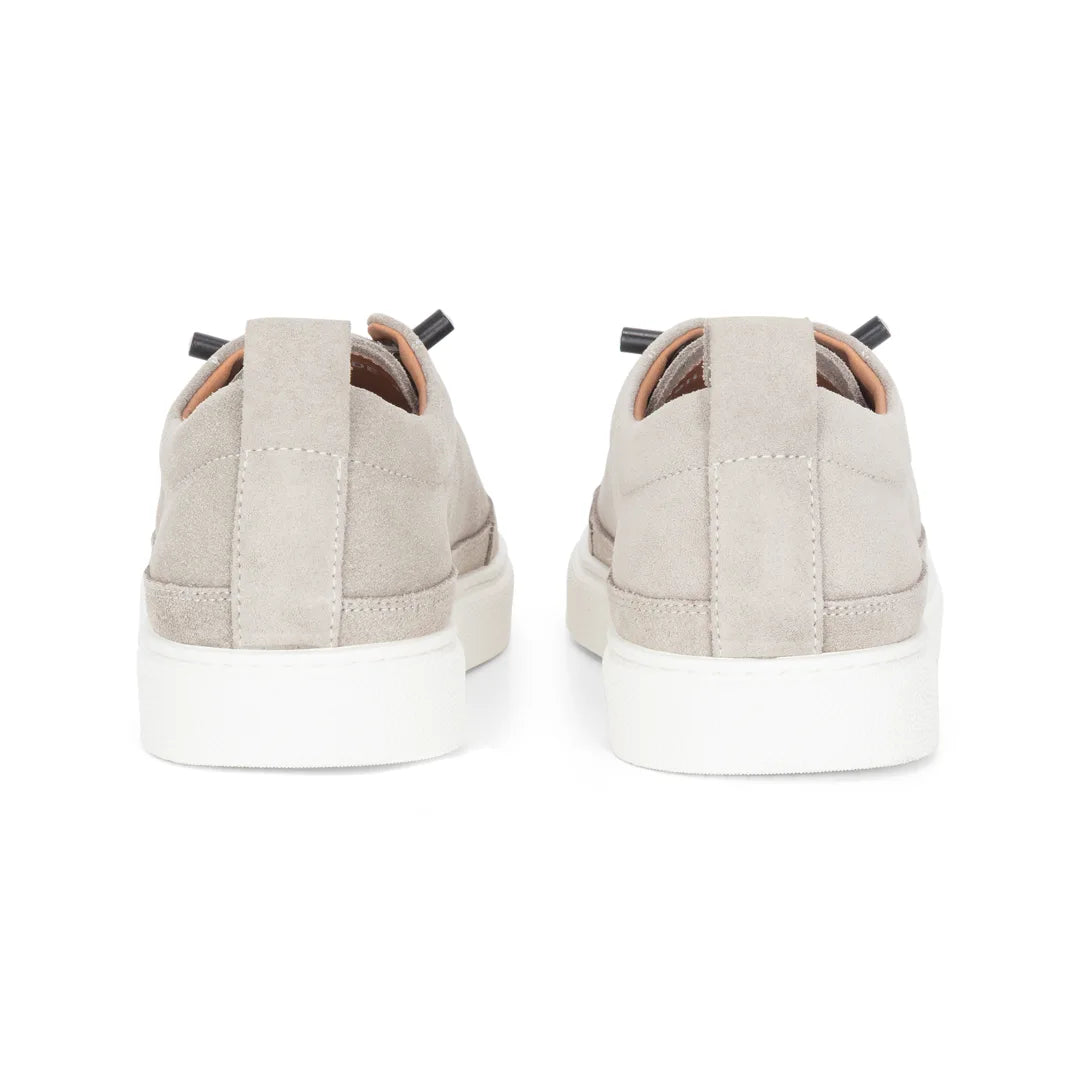 Josh - Men's Grey Suede Leather Trainers