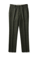 Joshua - Men's Green Tweed Check Trousers