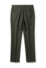 Joshua - Men's Green Tweed Check Trousers