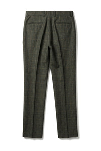 Joshua - Men's Green Tweed Check Trousers