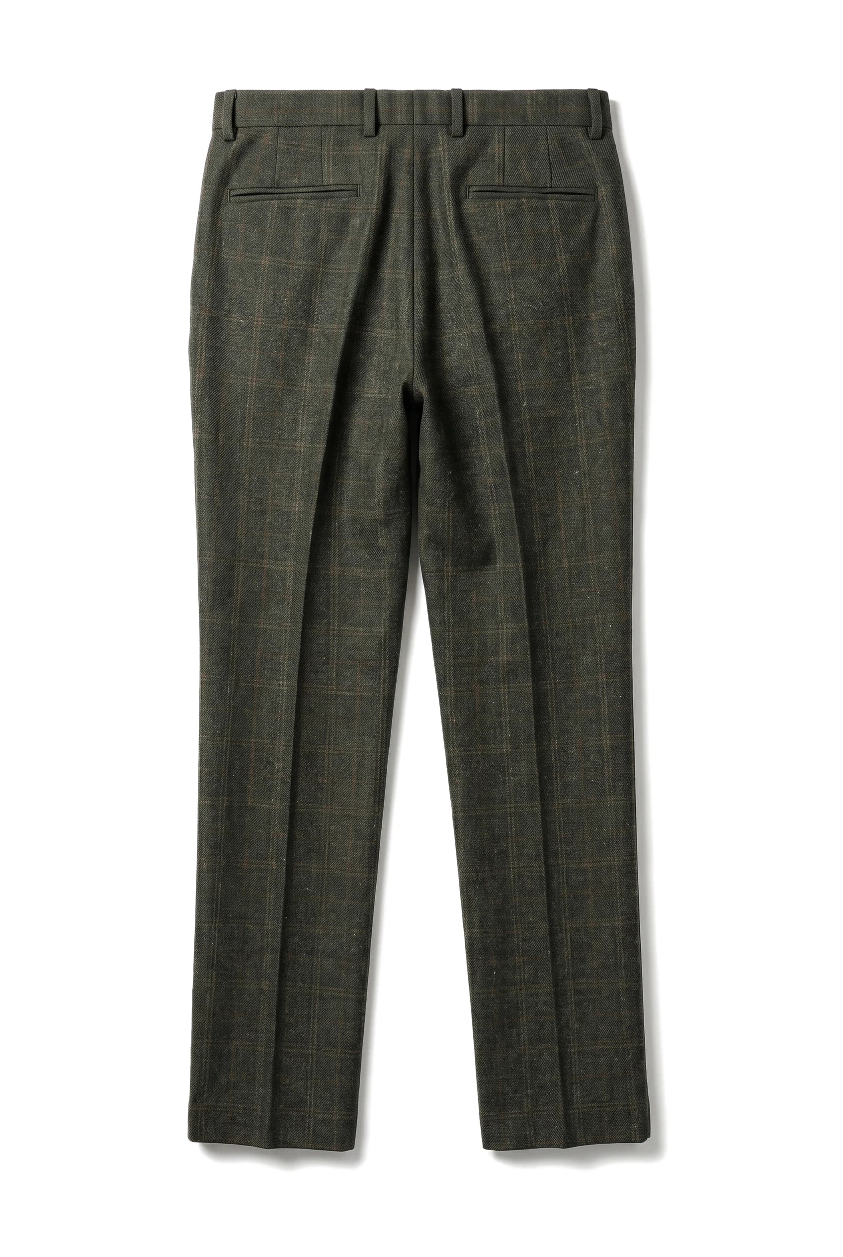 Joshua - Men's Green Tweed Check Trousers