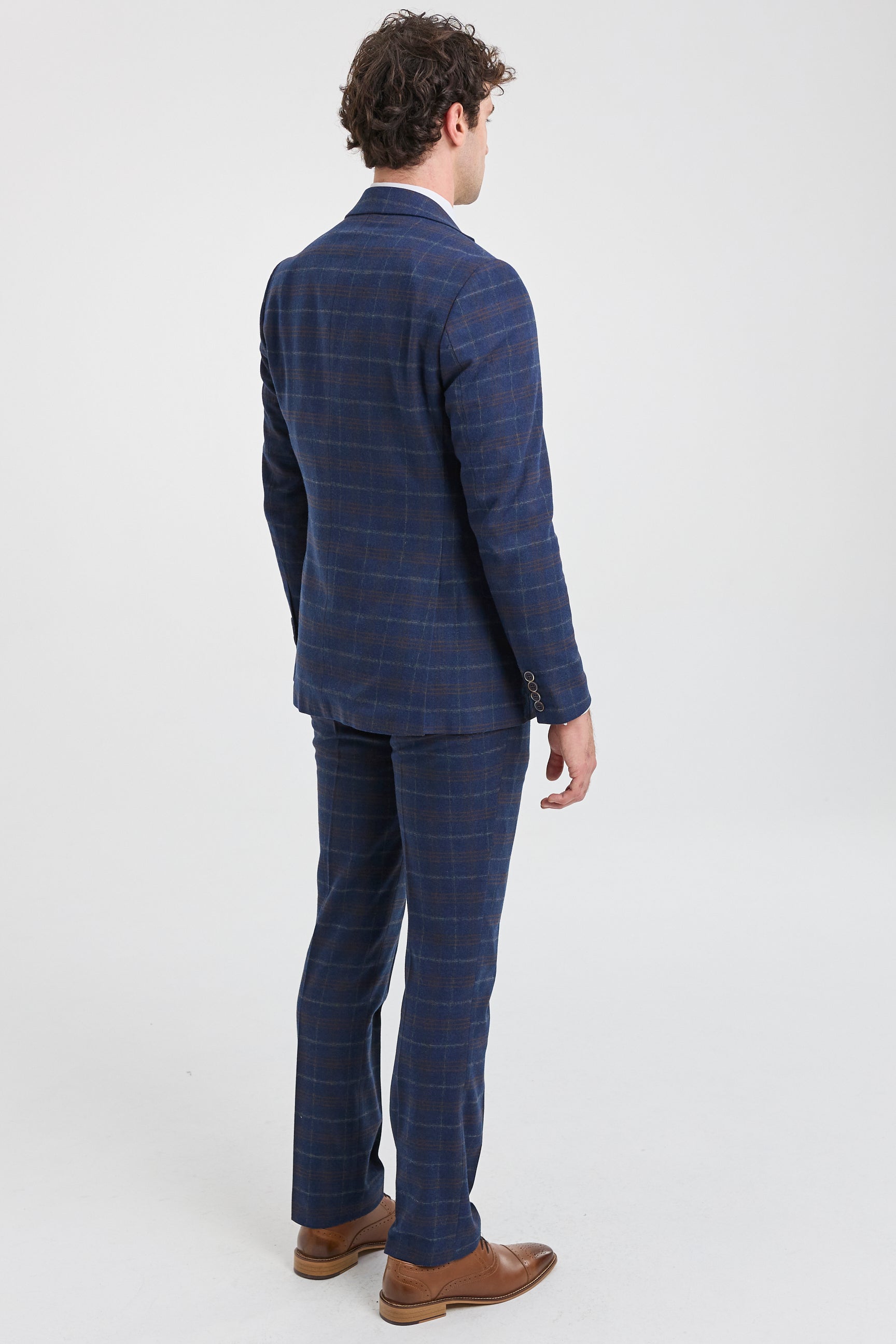 Mens Navy-Blue Check 3 Piece Suit - Paul Andrew Kenneth: Buy Online - Happy Gentleman Mens Navy-Blue Check 3 Piece Suit - Paul Andrew Kenneth: Buy Online - Happy Gentleman