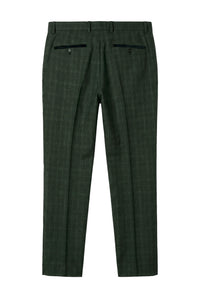 Leo - Men's Green Checked Trousers