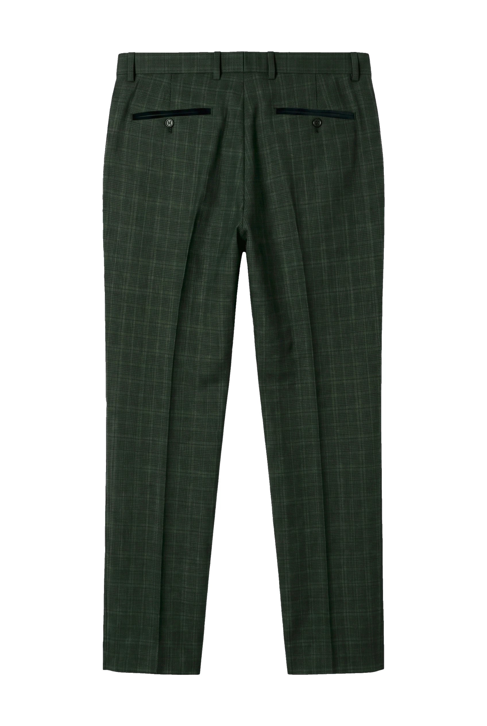 Leo - Men's Green Checked Trousers