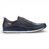 Liverpool - Men's Blue Leather Elastic Slip-on Sneakers