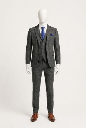Rustic Grey Tweed-Style Groom