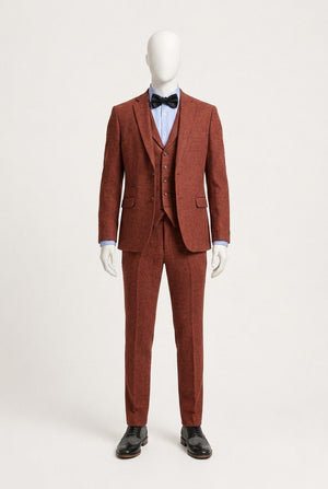 Rustic Rust Tweed Groom