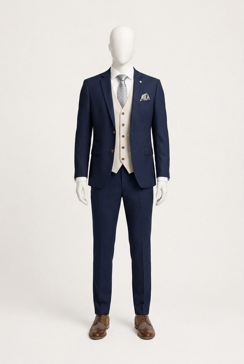 Semi Formal — Navy & Cream Waistcoat Groom — photo 1