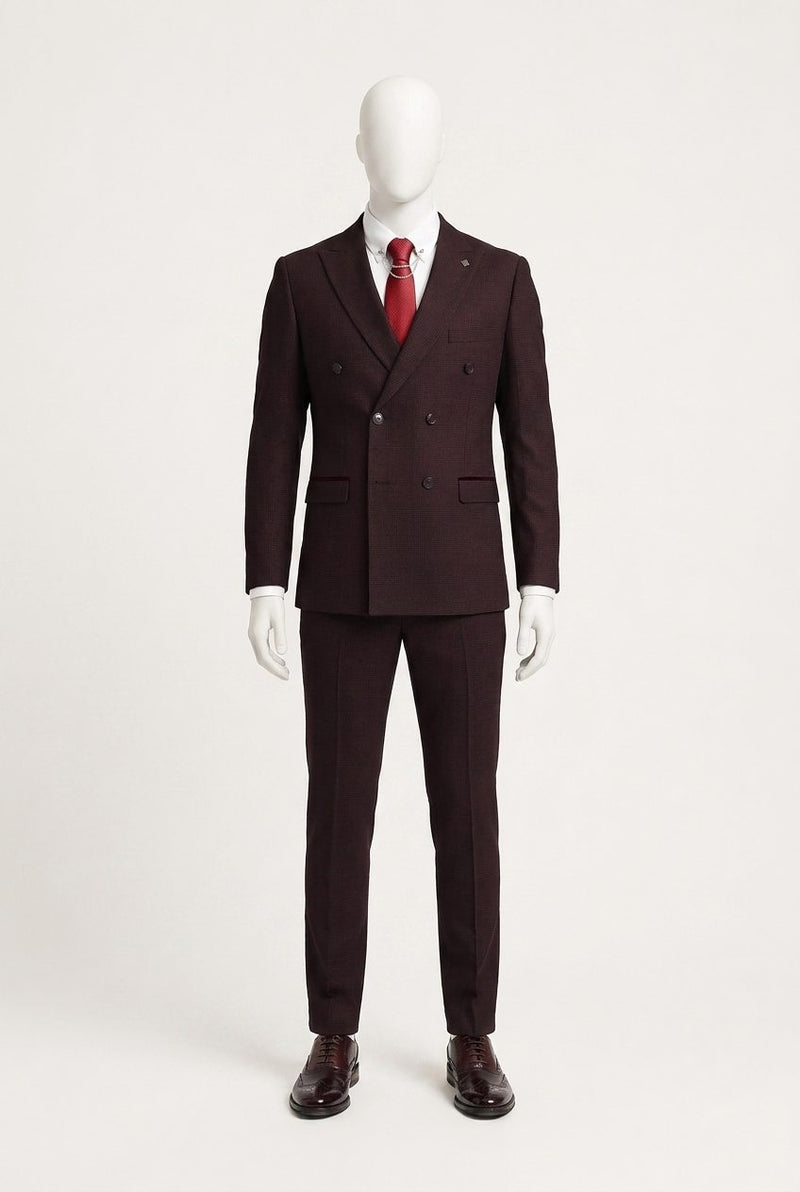 Semi Formal — Burgundy Double-Breasted Groom — photo 1