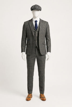 Peaky Blinders Grey Check Peaky Groom