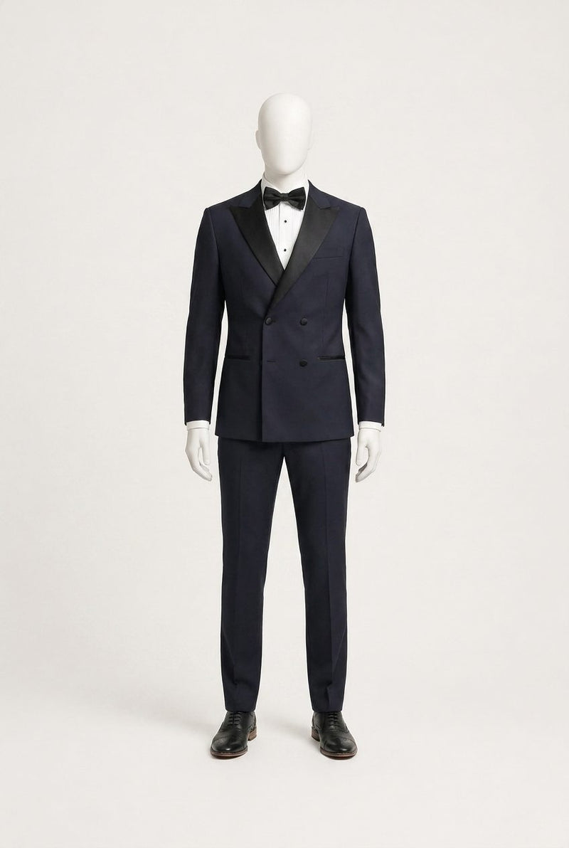 Black Tie — Midnight Navy Double-Breasted Groom — photo 1