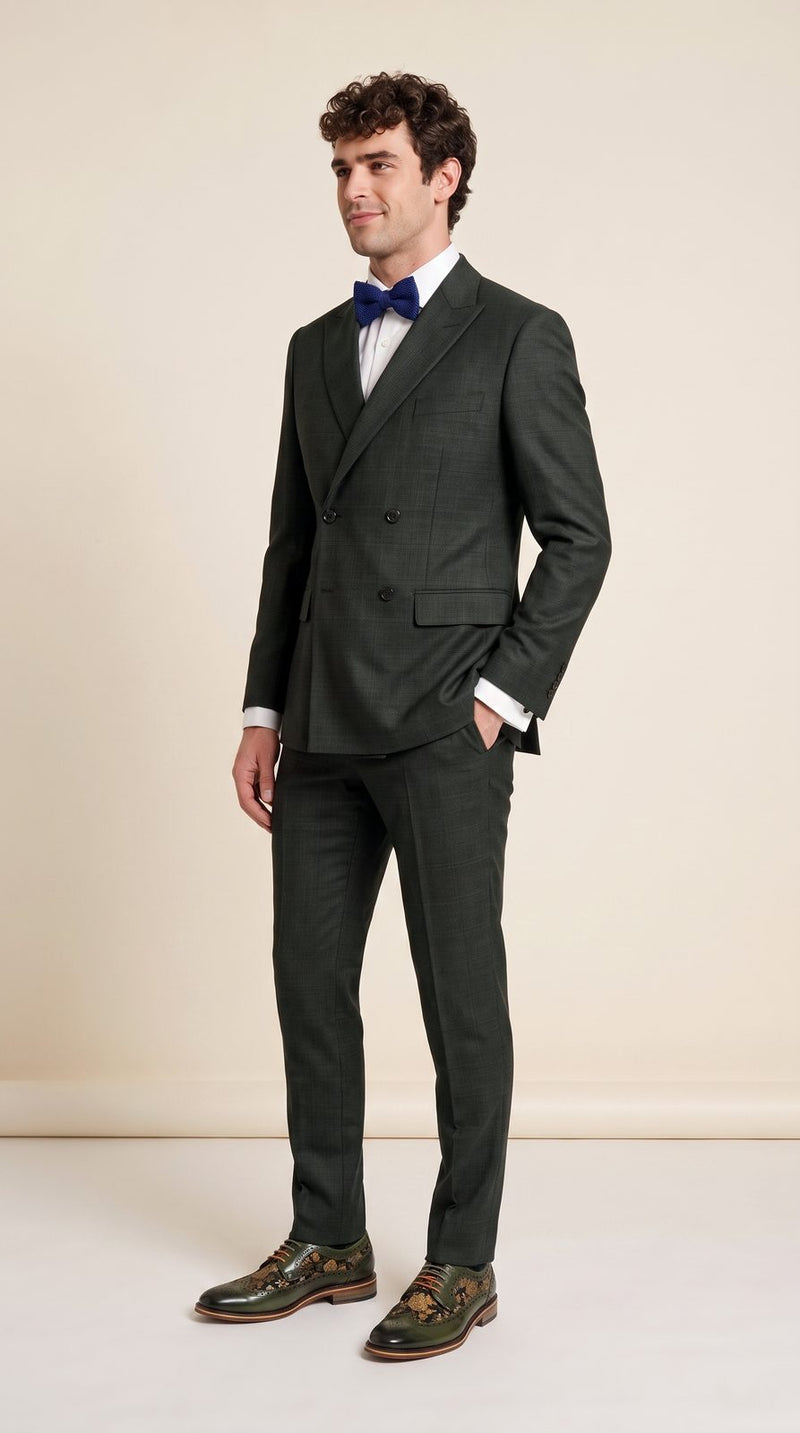 Rustic — Green Double-Breasted Groom — photo 3