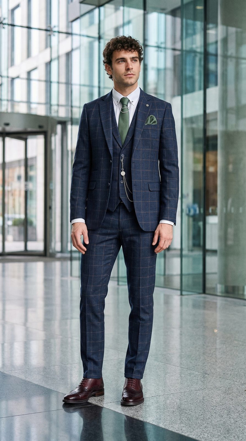 Rustic — Navy Check Rustic Groom — photo 3
