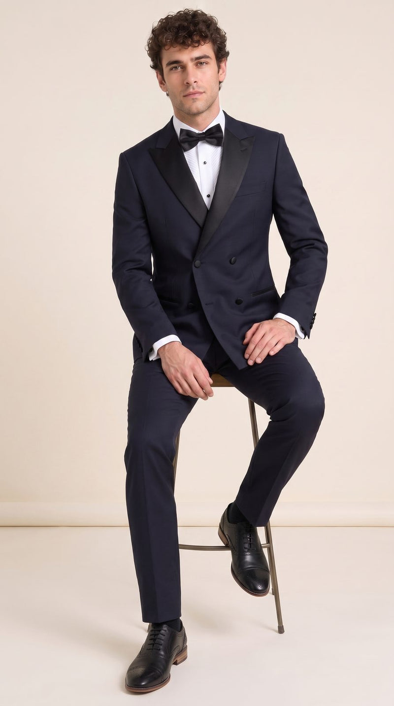 Black Tie — Midnight Navy Double-Breasted Groom — photo 4