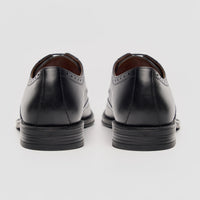 Lorenzo - Men's Black Burnished Leather Oxfords Shoes