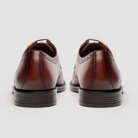 Lorenzo - Men's Tan Burnished Leather Oxfords Shoes