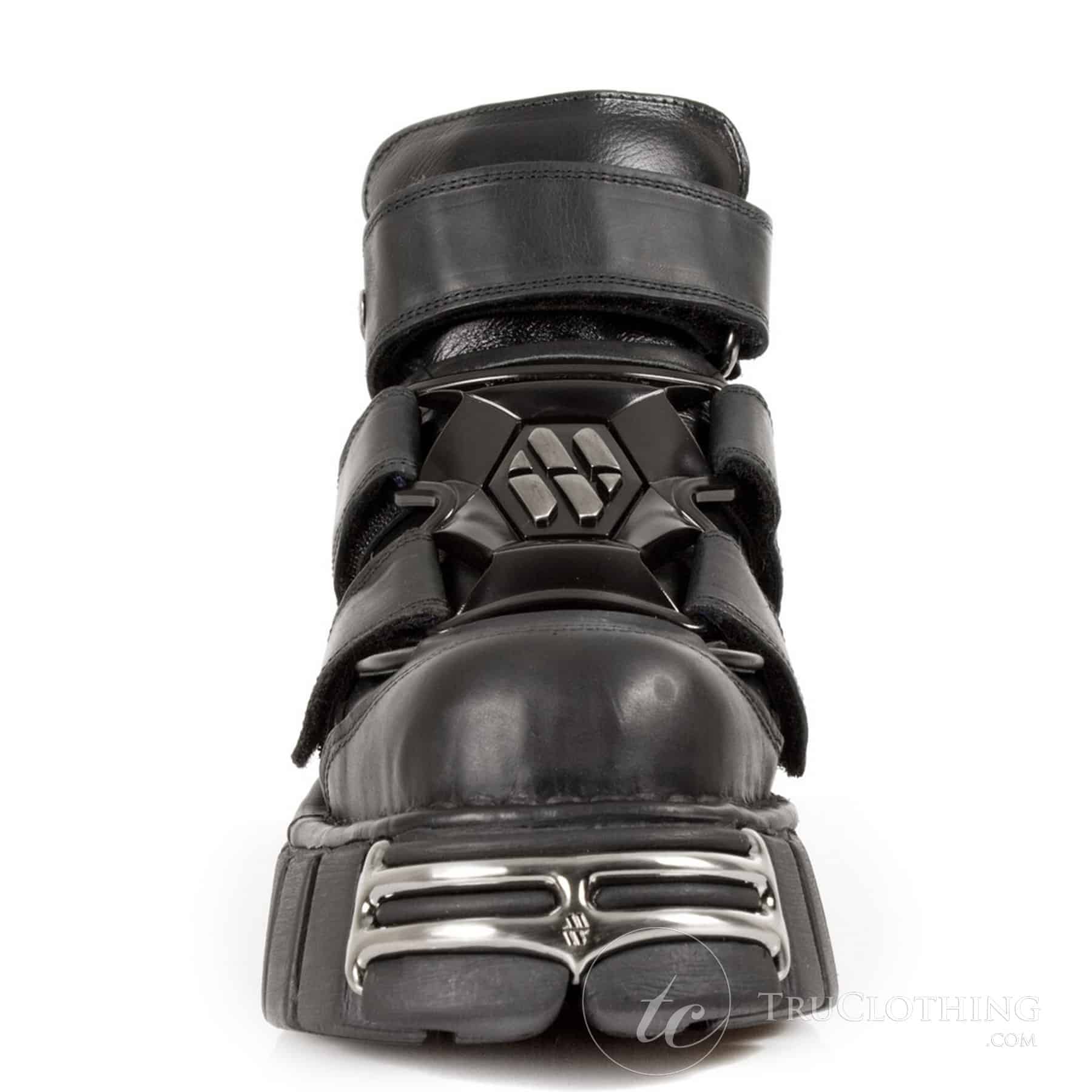 【NEW ROCK】 [M-285-S1] EU42 M.285-S1 New Rock Unisex Shoes Metallic Leather Biker Gothic