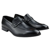 Men's Moccasin Black Loafers Shoes Leather Lined Slip On Smart Formal Shoe