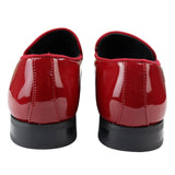 Men's Moccasin Loafers Shoes Leather Red Lined Slip On Velvet Smart Formal Shoe