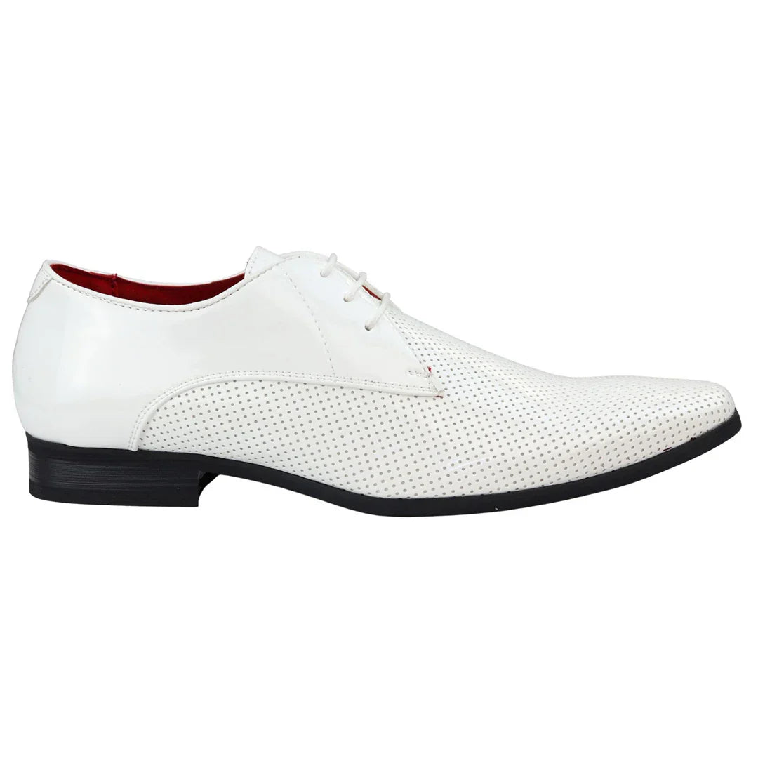 mens white patent leather dress shoes Smart Formal Perforated Pointed Laced PU st-maternity-baby-shower tone mens dress shoes Buy Women's Dresses Green Color:english violet