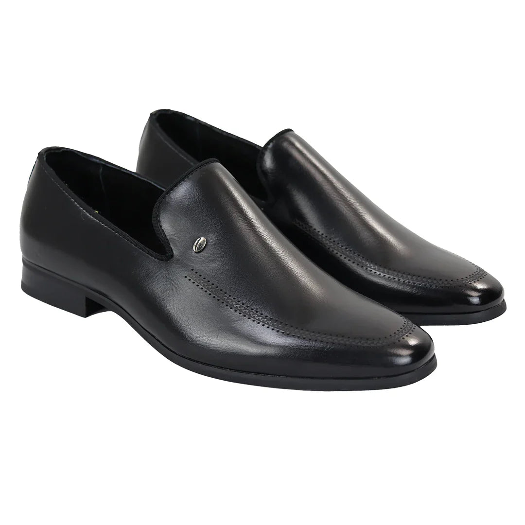 black men's slip on dress shoes Men's Slip On Black Loafer Shoes