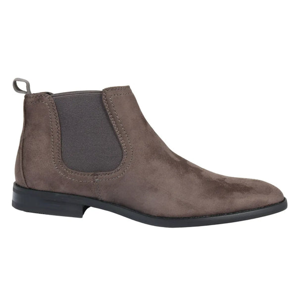 grey dress boots mens Men's Slip On Grey Suede Leather Lined Chelsea Boots: Buy Online