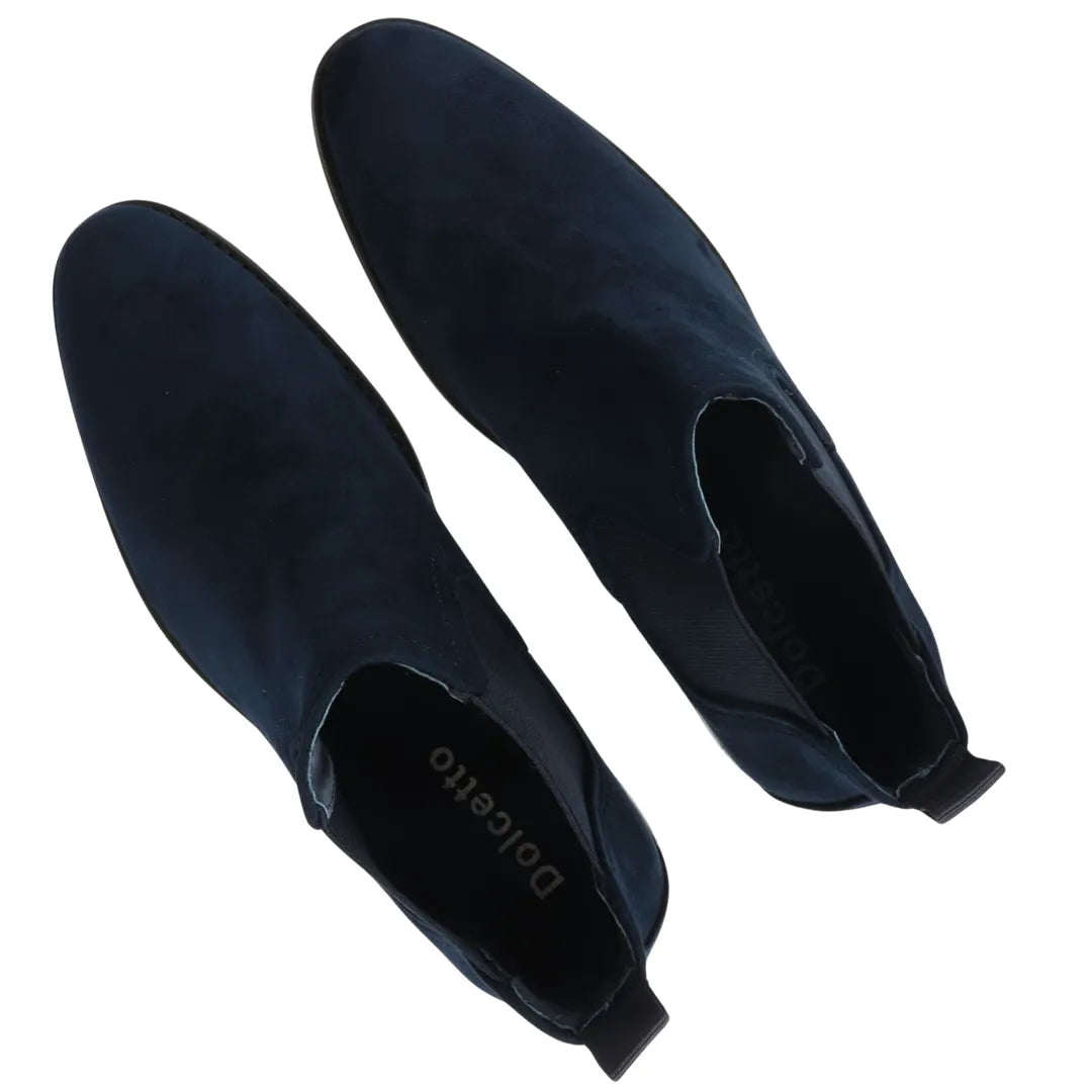 black suede dress boots men Men's Slip On Navy Suede Leather Lined Chelsea Boots
