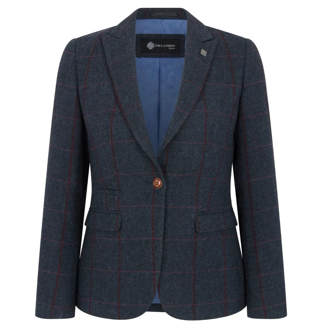 Madrid - Women's Navy Tweed Tailored Fit Blazer
