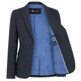 Madrid - Women's Navy Tweed Tailored Fit Blazer