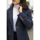 Madrid - Women's Navy Tweed Tailored Fit Blazer