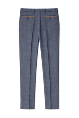 Madrid - Men's Blue Tweed Trousers