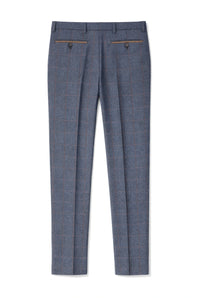 Madrid - Men's Blue Tweed Trousers
