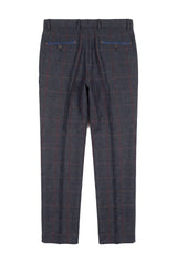 Madrid - Men's Blue Tweed Trousers