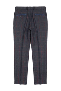 Madrid - Men's Blue Tweed Trousers