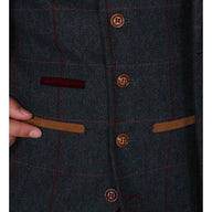 Madrid - Men's Blue Tweed Waistcoat