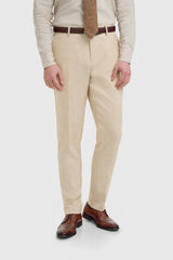 Malibu - Men's Beige 3 Piece Textured Suit