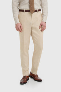 Malibu - Men's Beige Textured Trousers