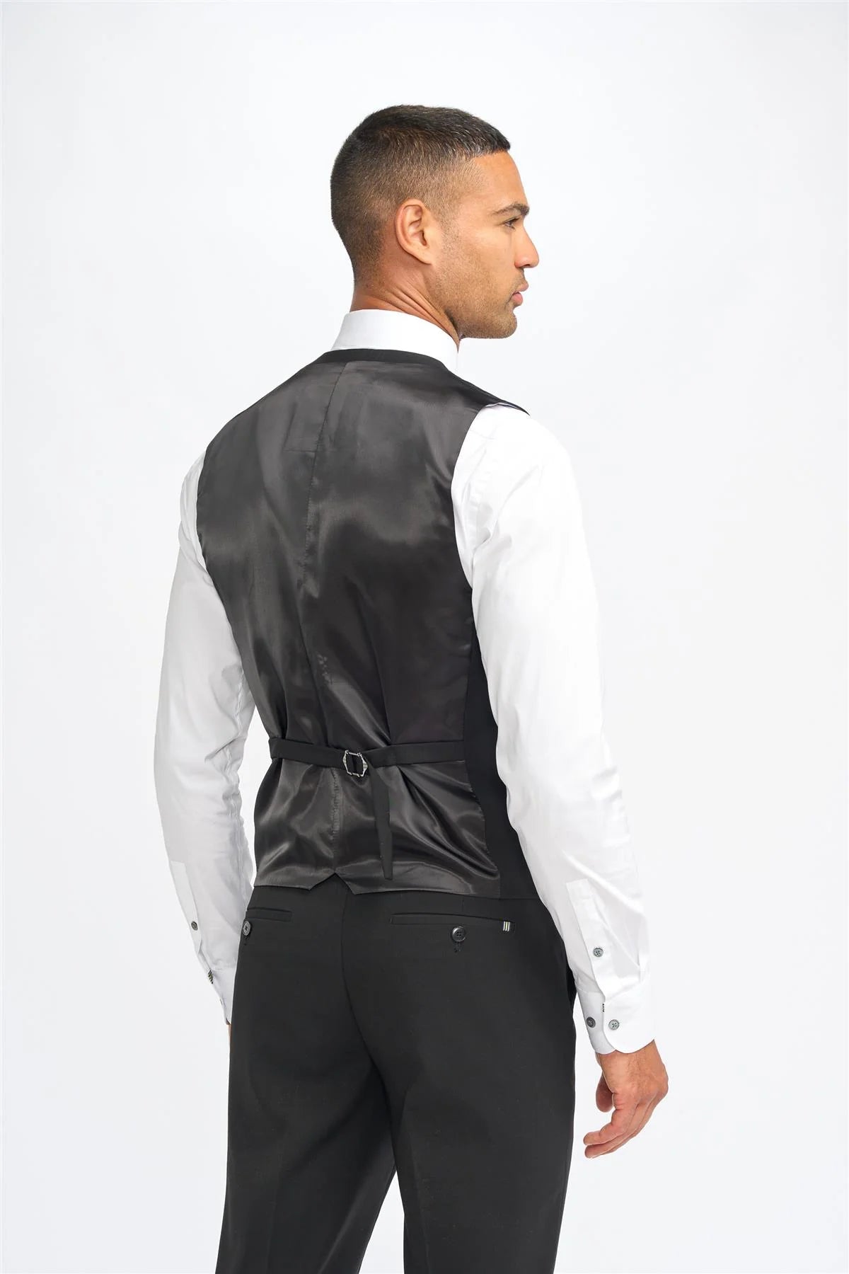 Malibu - Men's Black Tailored Fit Waistcoat