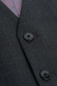 Malibu - Men's Charcoal Textured Grey 3 Piece Suit