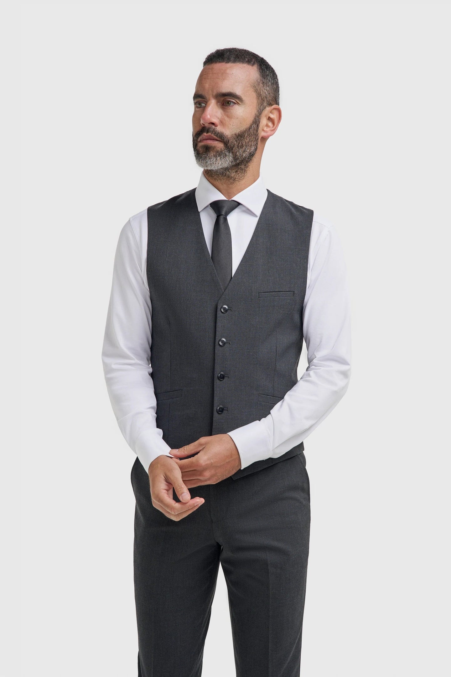 Malibu - Men's Charcoal Textured Waistcoat